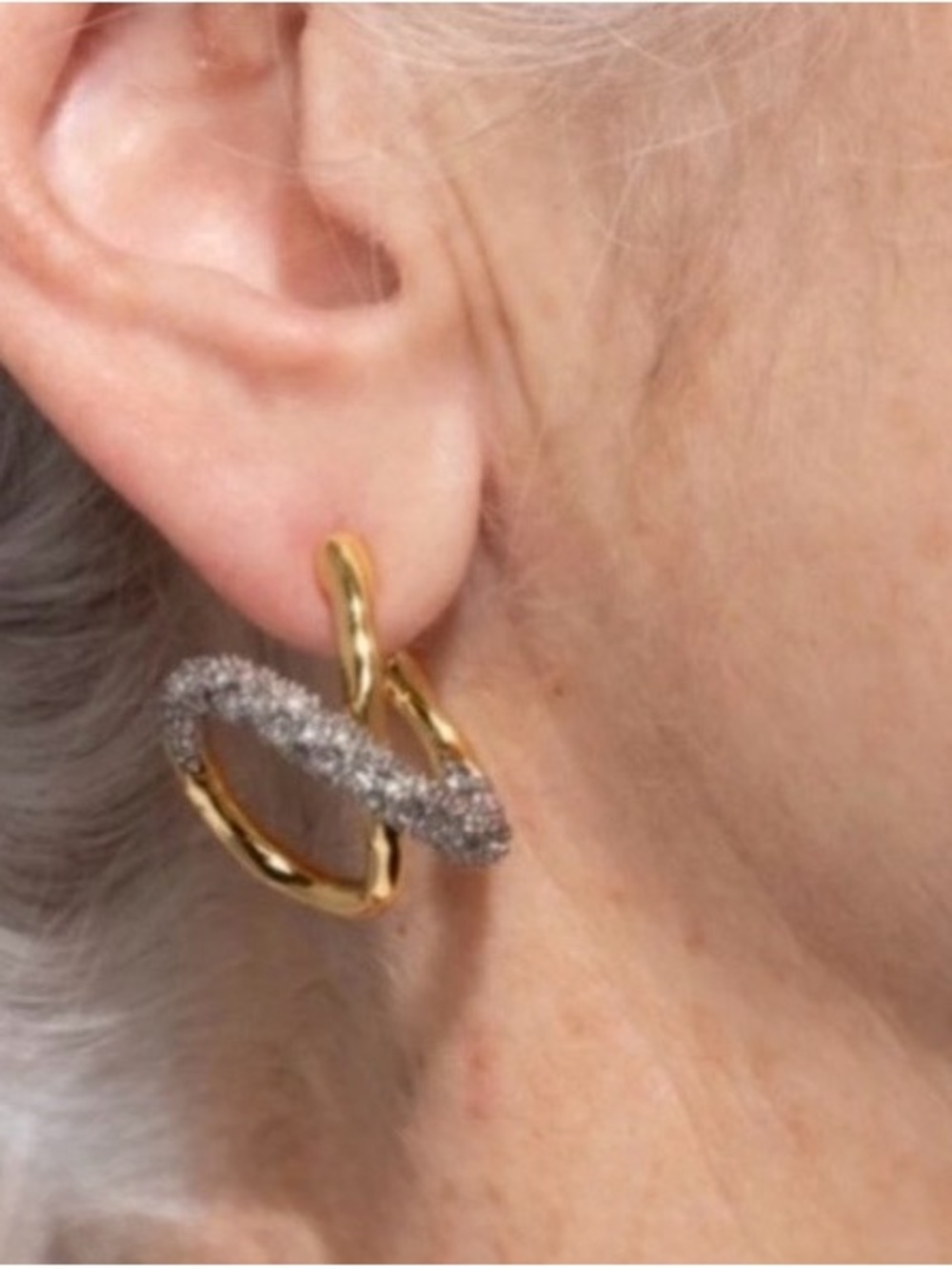 ALEXIS BITTAR Solanales Twisted Orbit Earrings Gold Clear MY24